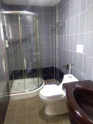 Baño | Regadera, regadera tipo lluvia, toallas 