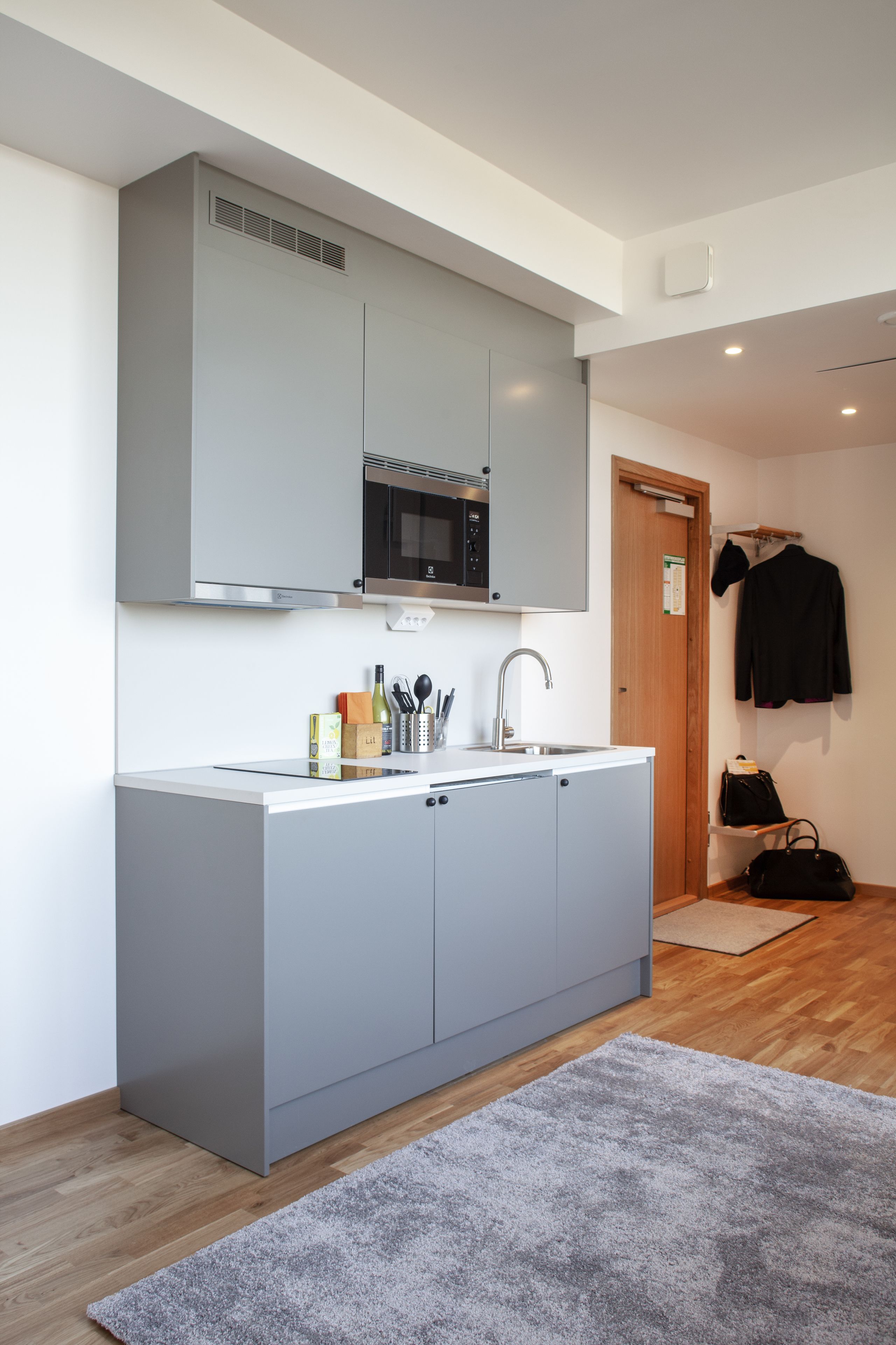 family studio with kitchenette | private kitchen | fridge, microwave