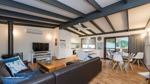 Smart TV, fireplace, Netflix, DVD player