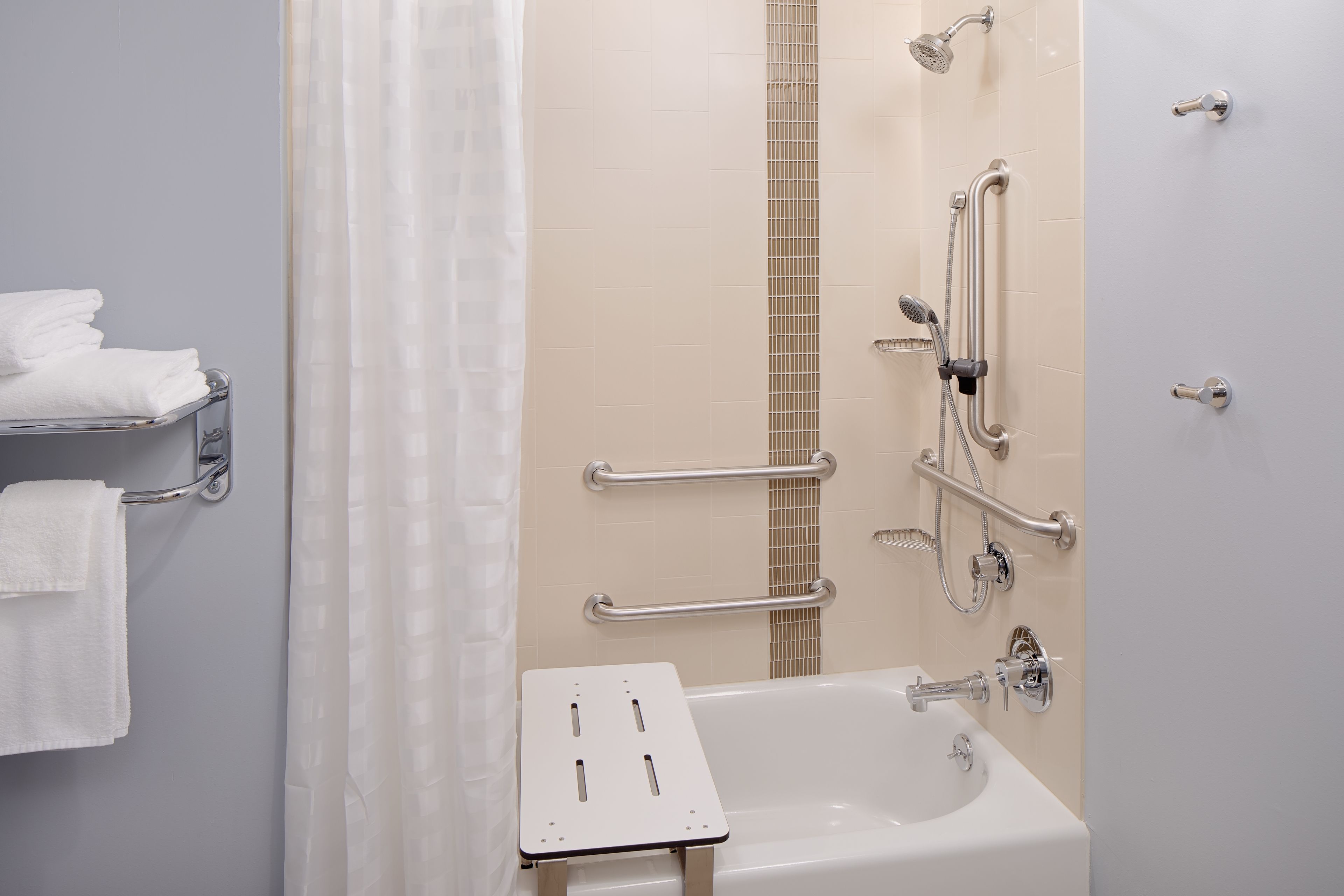 free toiletries, hair dryer, towels