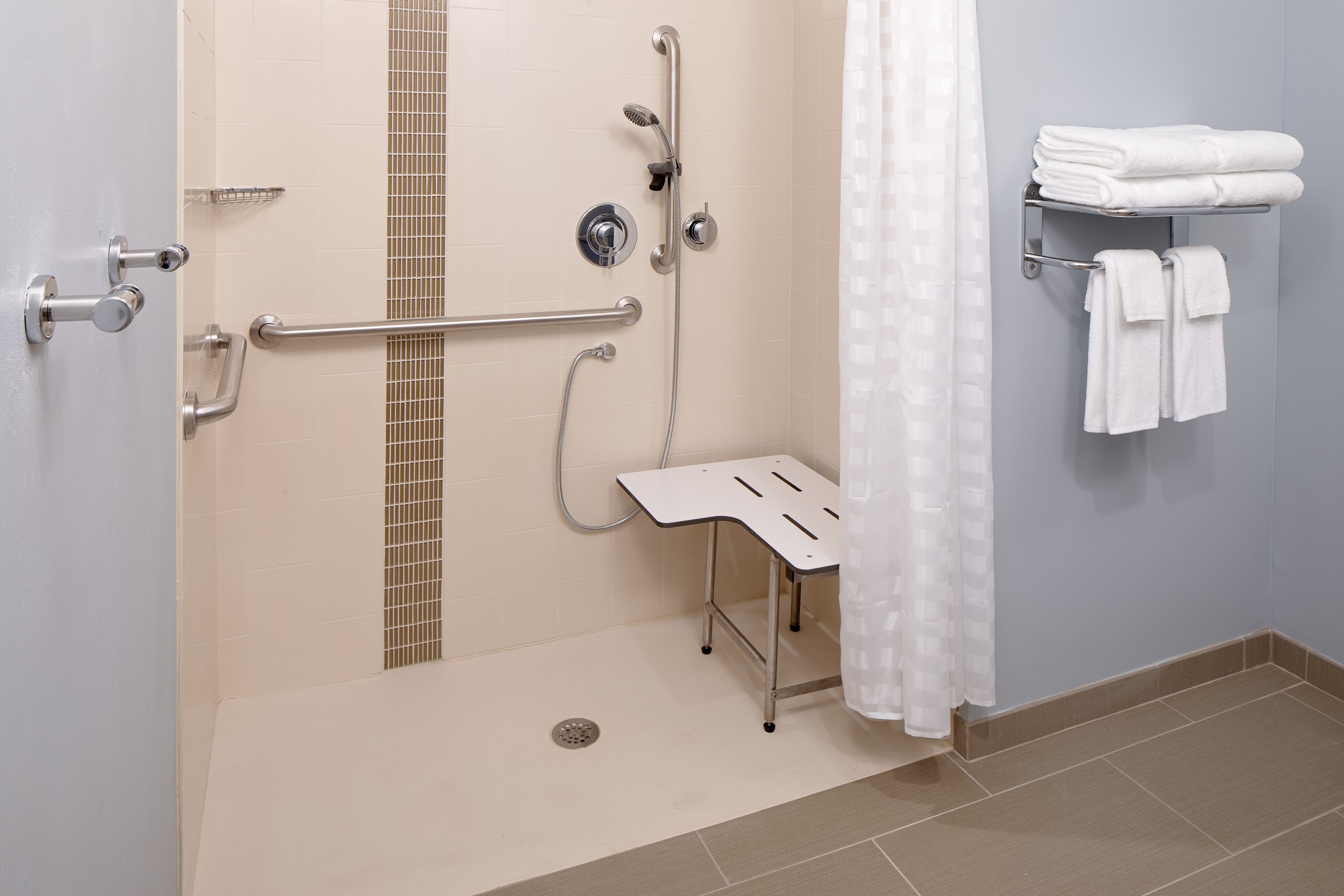 free toiletries, hair dryer, towels