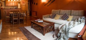 Una televisión, una chimenea, libros