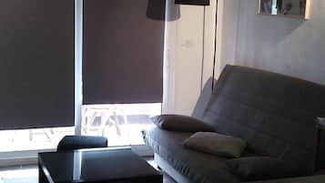 Smart TV, DVD player, books, music library