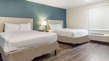 Standard Room, 2 Queen Beds, Non Smoking | Desk, laptop workspace, iron/ironing board, free WiFi
