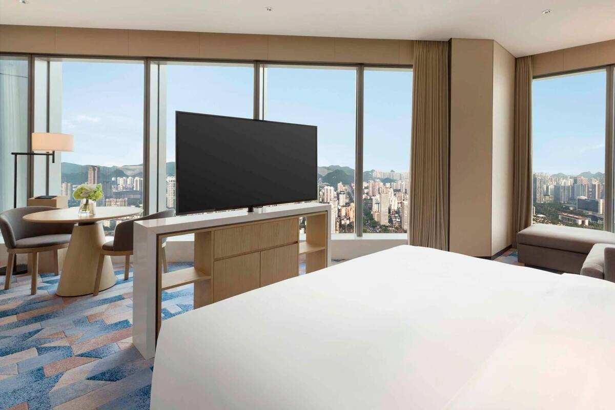 Premium bedding, down comforters, Select Comfort beds, minibar