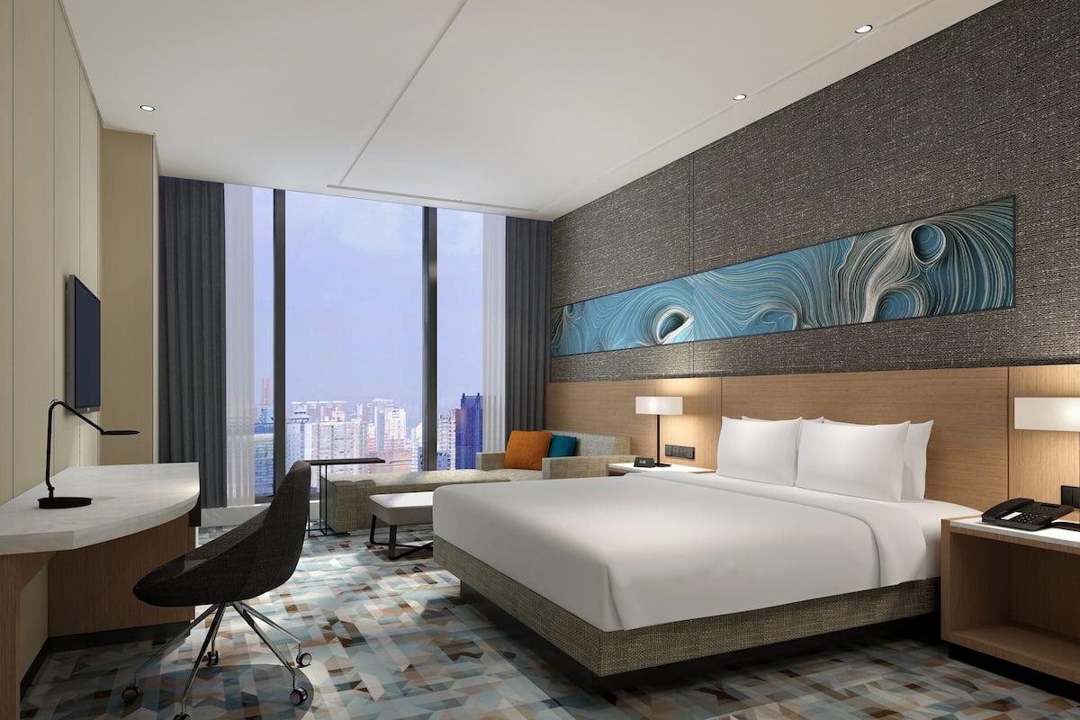 Premium bedding, down comforters, Select Comfort beds, minibar