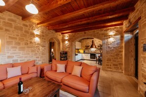 TV, fireplace, DVD player, books