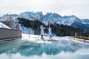 Indoor pool, outdoor pool, open 10:00 AM to 7:30 PM, pool umbrellas