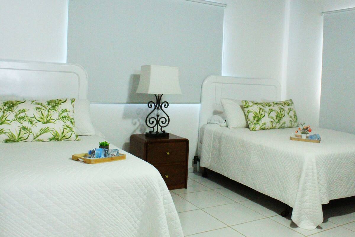 4 bedrooms, blackout curtains, iron/ironing board, free WiFi