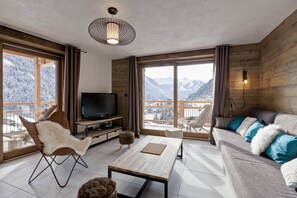 TV, fireplace, DVD player, books - Lodge 10 people close to the slopes, swimming pool, spa and shops (Champagny-en-Vanoise)