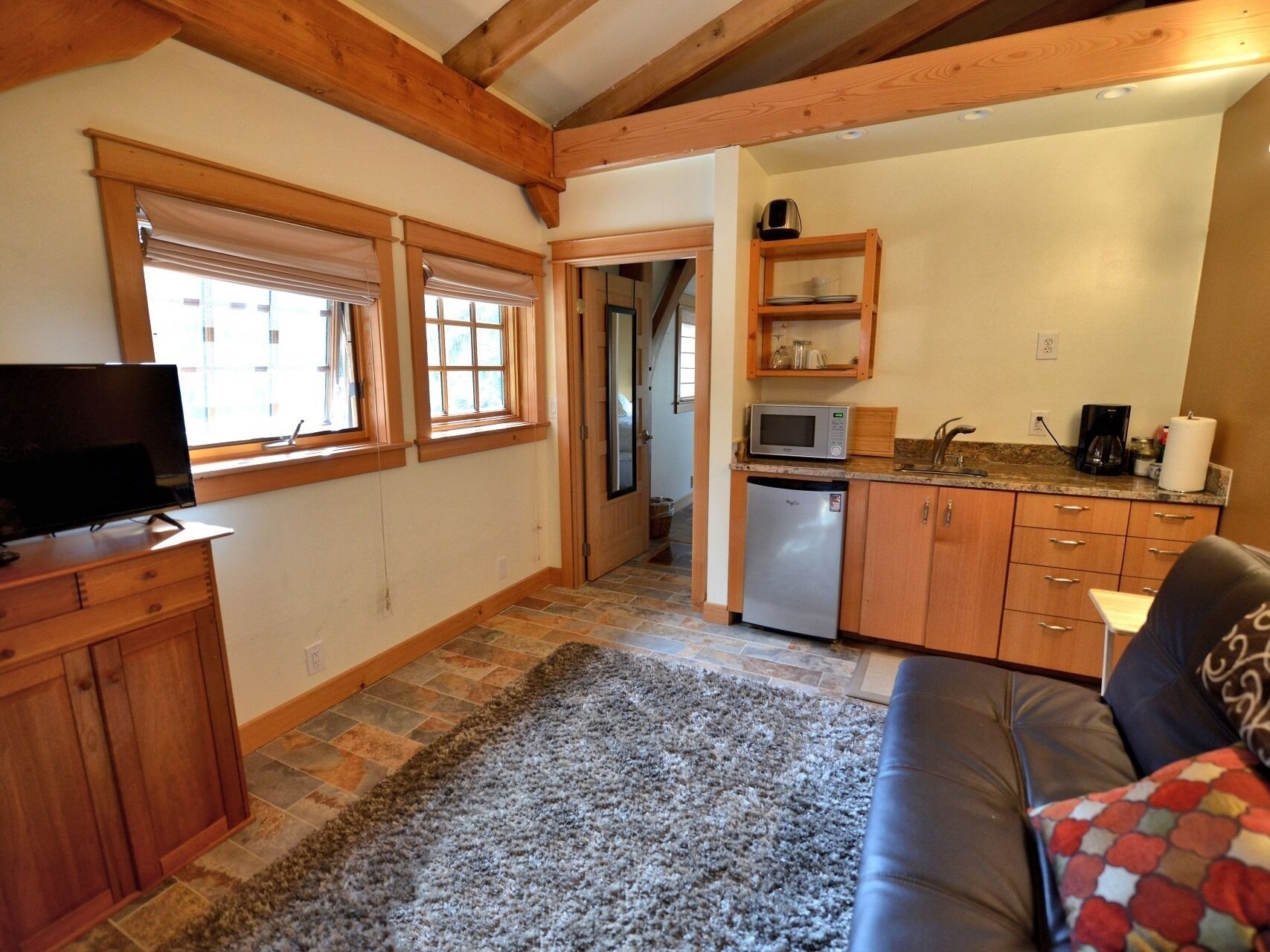 Smart TV, DVD player, books, video library