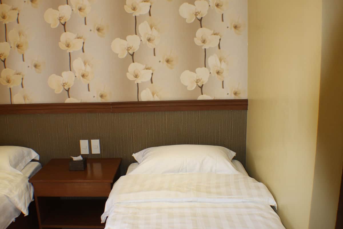 Premium bedding, desk, free WiFi, bed sheets