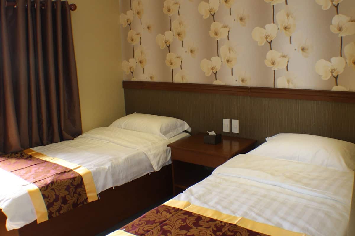 Premium bedding, desk, free WiFi, bed sheets