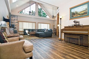 TV, fireplace, video games, DVD player