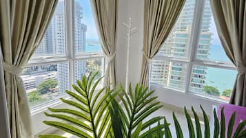 Blackout curtains, iron/ironing board, free WiFi, bed sheets