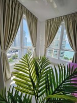 Executive Suite, 3 Bedrooms, Sea View | Blackout drapes, iron/ironing board, WiFi (free), bed sheets