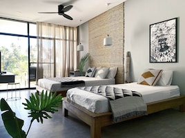 Deluxe Double or Twin Room, Multiple Beds, Garden View | Premium bedding, minibar, in-room safe, individually decorated