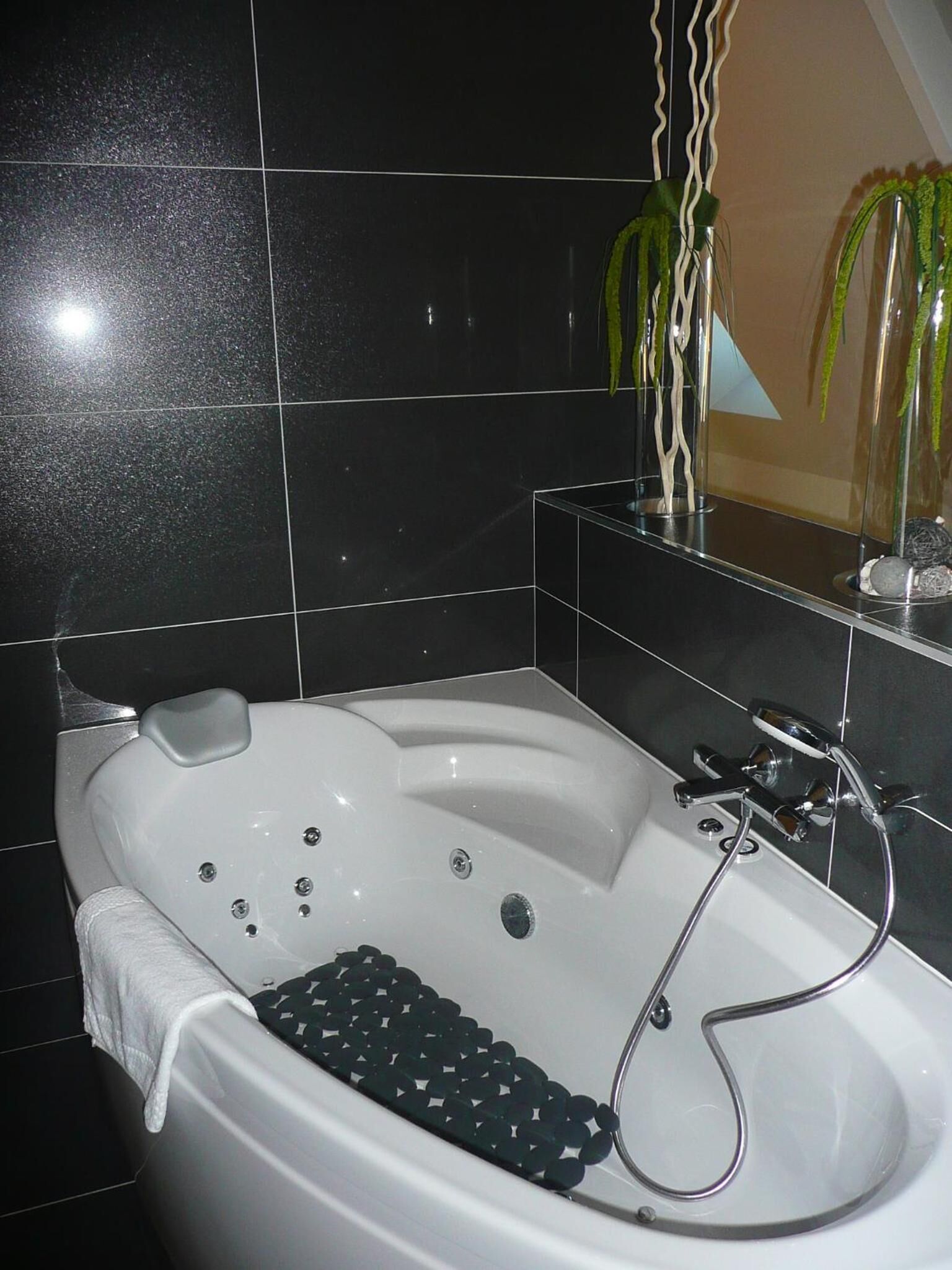 free toiletries, hair dryer, towels