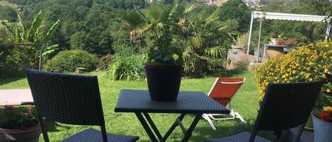 Panoramic Double Room, 1 Double Bed, Private Bathroom, Garden View (Rez de Jardin) | Terrace/patio