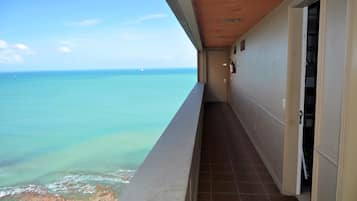Stroll to the balcony and take in the breathtaking views of the sea.