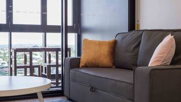 Deluxe House, 1 Double Bed with Sofa bed | Living area | LED TV