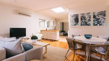 Deluxe House, 3 Bedrooms | Living area | LED TV, fireplace