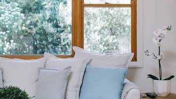 Deluxe House, 3 Bedrooms | Living area | LED TV, fireplace