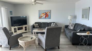 Smart TV, DVD player, books