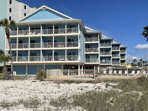 
View of building from the beach