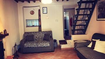 Televisie en een open haard