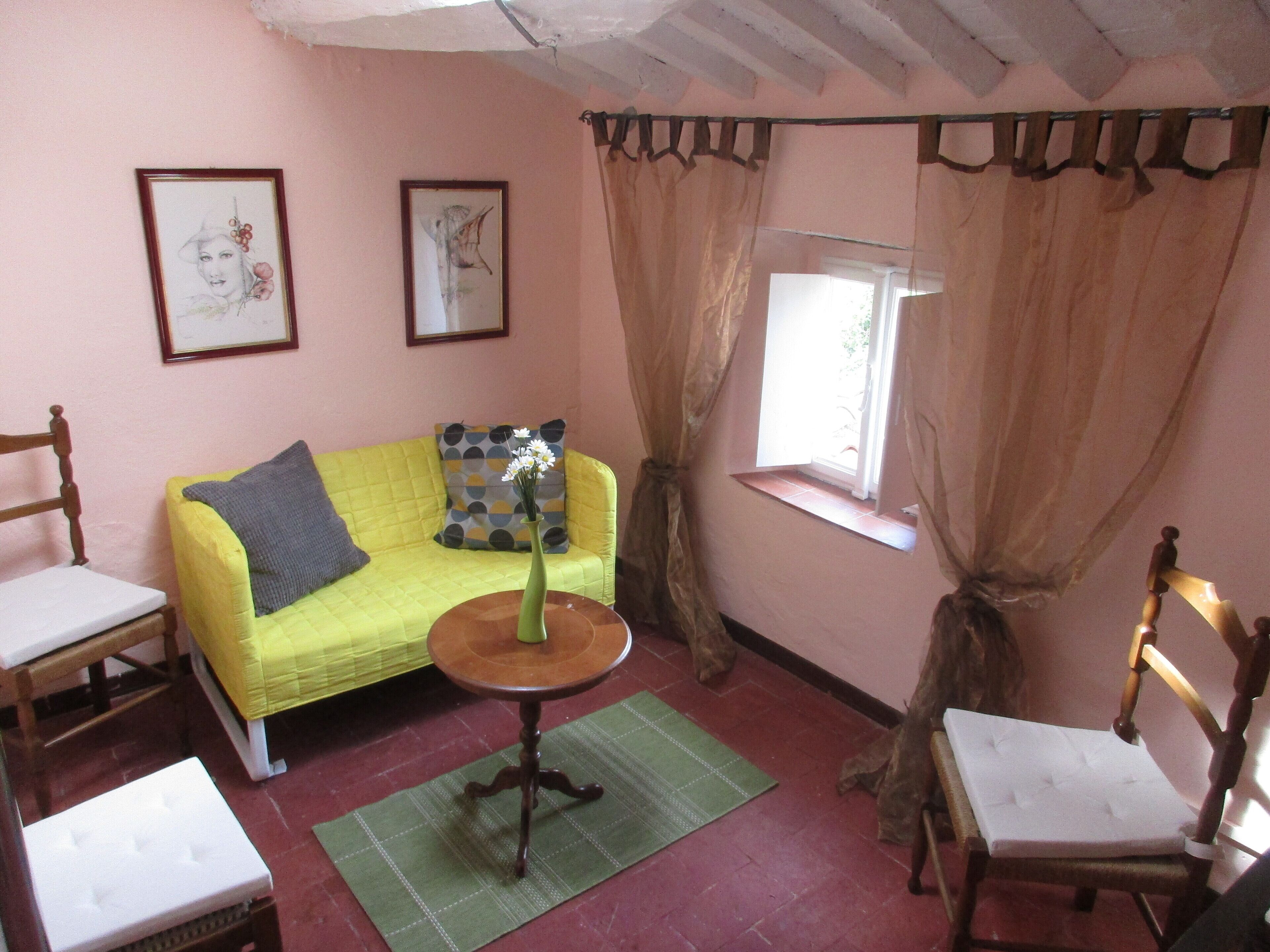 Televisión y chimenea 