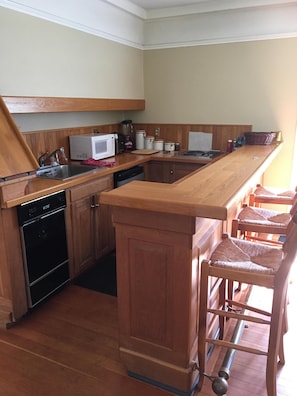 Kühlschrank, Mikrowelle, Herdplatte, Geschirrspüler