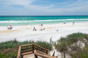 On the beach, beach towels