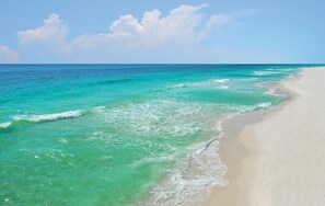 Beach nearby, sun loungers