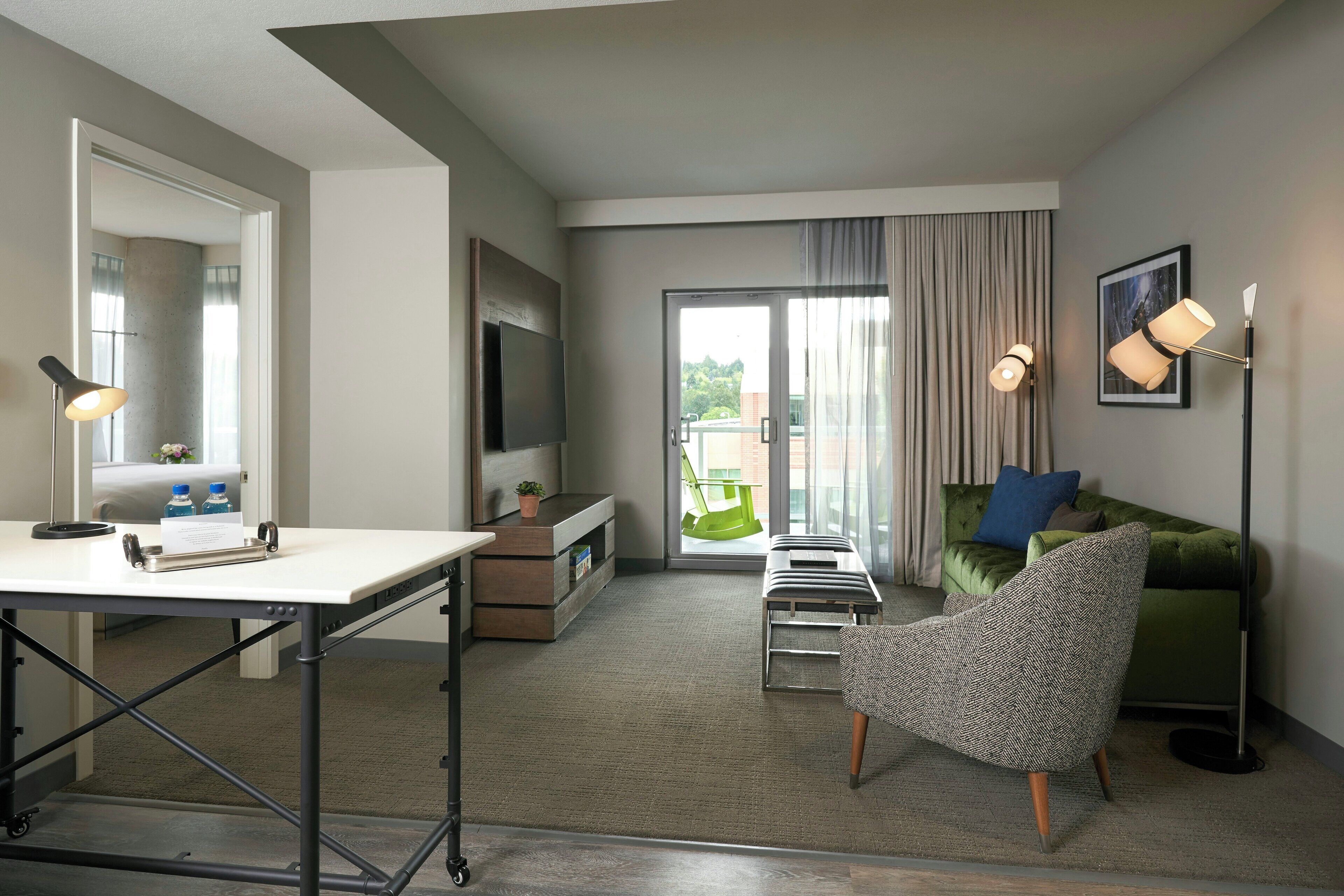 Premium bedding, down comforters, pillowtop beds, in-room safe