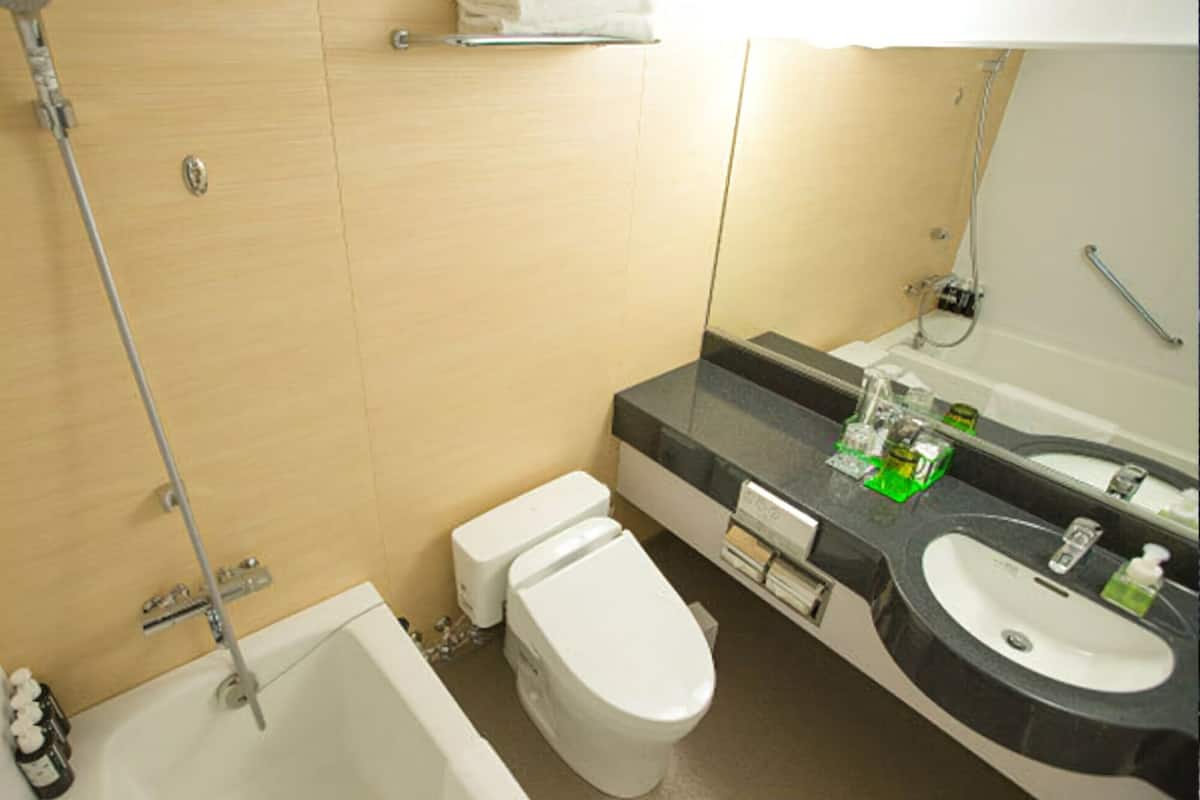 twin room, non smoking | bathroom | combined shower/bathtub, deep-soaking bathtub, free toiletries