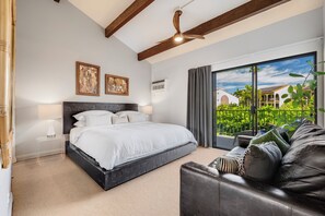 2 bedrooms, pillow-top beds, iron/ironing board, travel cot