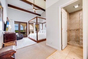 2 bedrooms, pillowtop beds, iron/ironing board, travel crib