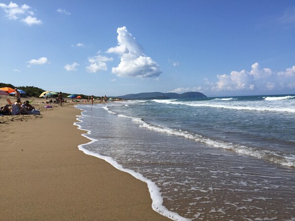 Beach nearby, sun-loungers