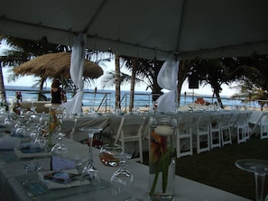 Outdoor banquet area