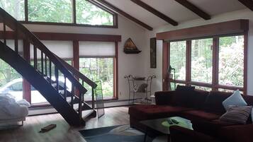 Smart TV, fireplace, DVD player, ping pong