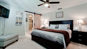 5 bedrooms, desk, iron/ironing board, travel cot
