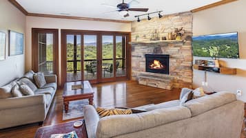 Smart TV, chimenea y reproductor de DVD