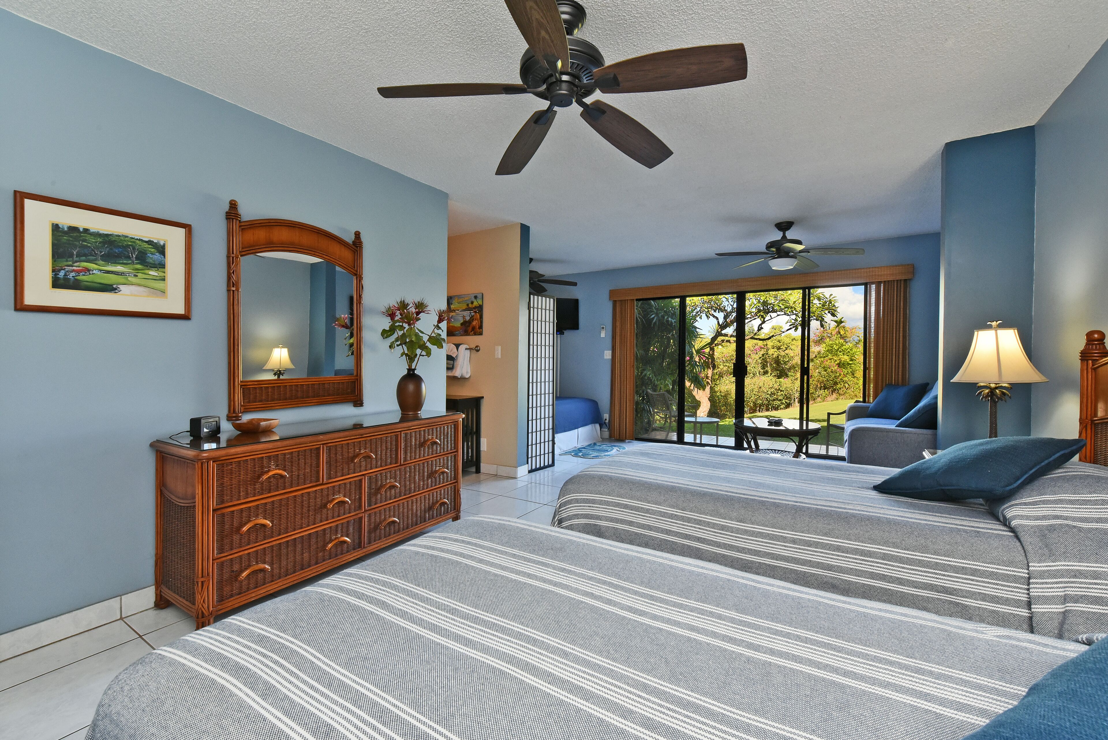 2 bedrooms, in-room safe, iron/ironing board, travel crib