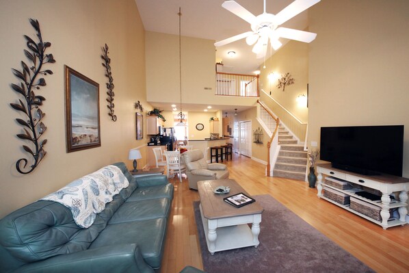 Smart TV, DVD player, books, video library