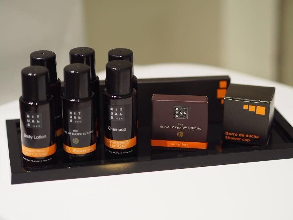 free toiletries, hair dryer, bidet, towels