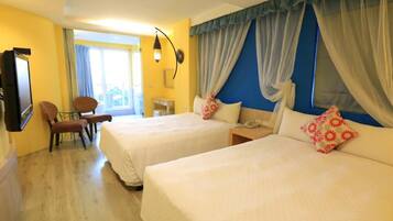 Down comforters, blackout drapes, free WiFi, bed sheets