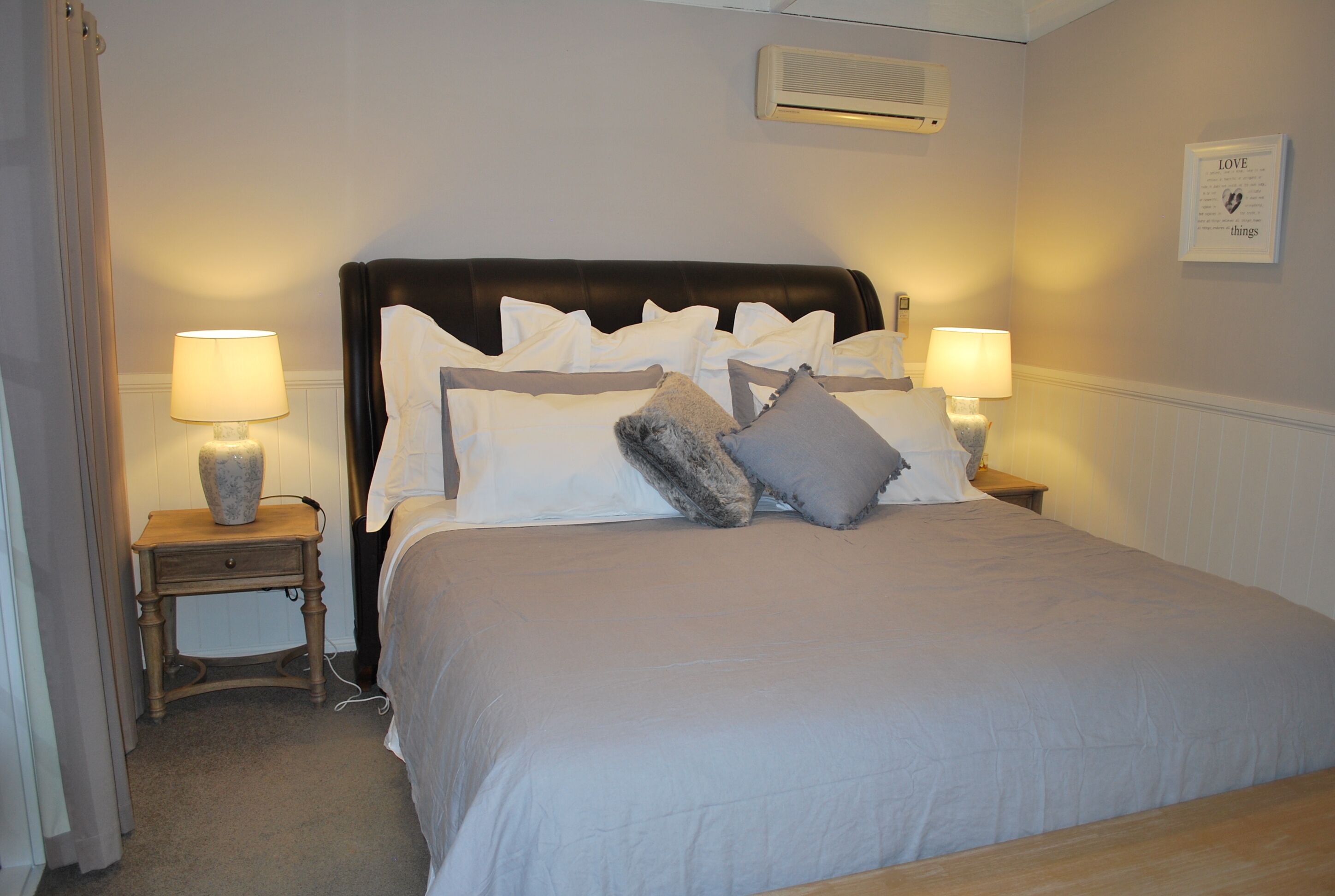 5 bedrooms, blackout curtains, iron/ironing board, travel cot