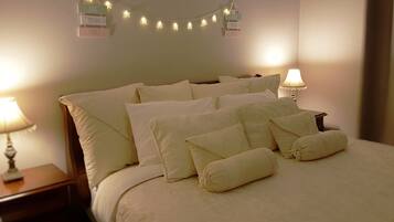 5 bedrooms, blackout curtains, iron/ironing board, travel cot