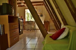 TV, fireplace - Ecoturismo Los Manzanos (Dalcahue)